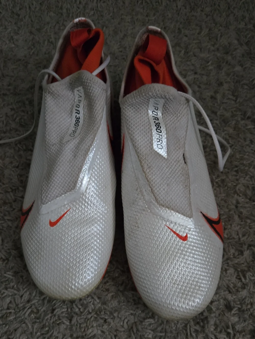 Nike Men’s Athletic Shoes White with Orange Accents